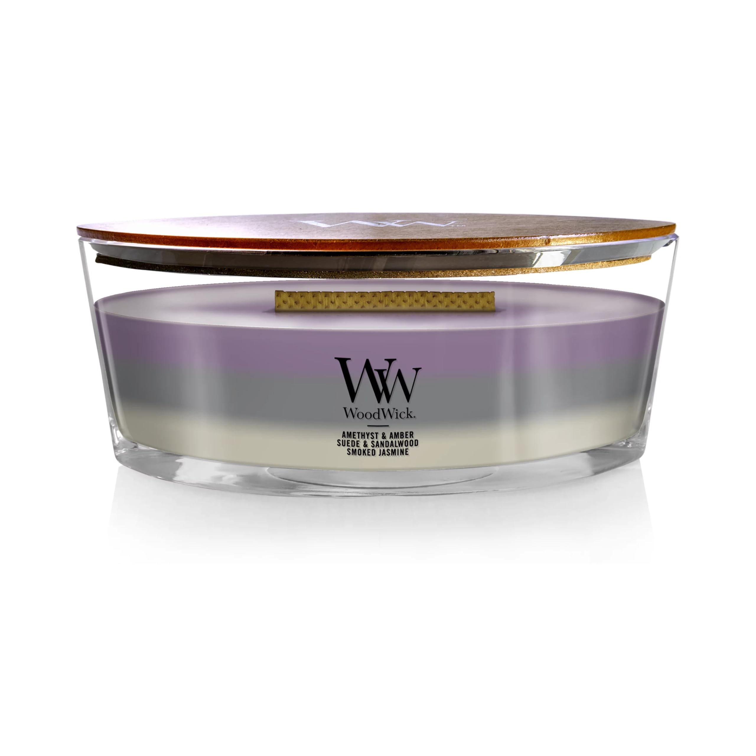 Photo 1 of Woodwick Ellipse Scented Candle Amethyst Sky Trilogy Up to 50 Hours Burn Time Crackles as it Burns Perfect for Gifting 16oz
