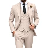 Mens Suit Slim Fit 3 Piece Double Breasted Suit Men Formal Wedding Tuxedo | Suits for men,blazer vest pants set,prom party groom suits,one button,lightweight,graduation homecoming outfit