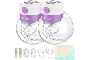 VOZRO Hands Free Breast Pump, Double Wearable Breast Pump with 2 Modes 9 Levels Suction, Electric Breast Pump with LCD Touch Screen, No Leakage, Low Noise & Painless (24mm 2 Pack)