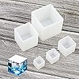 Luckkyme Resin Casting Molding Square Resin Mold Cube Silicone Molds for DIY Craft Making Silicone Clear Casting Molds (5size)