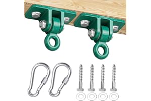 BETOOLL 2400 lb Capacity Heavy Duty Swing Hangers for Wooden Sets Playground Porch Indoor Outdoor & Hanging Snap Hooks Green (2pcs)