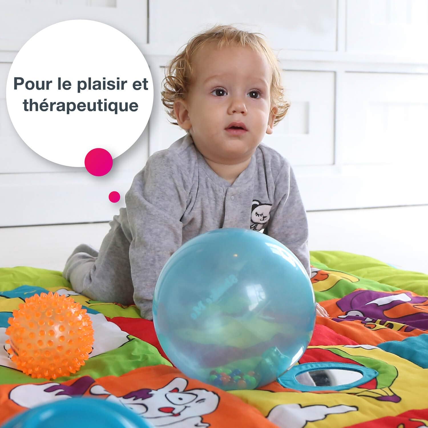 BSM Edushape 705373 Soft Transparent Rainbow Ball Early Learning Toy for Children from 6 Months Develops: Motor and Sensory Skills of Children - Image 5