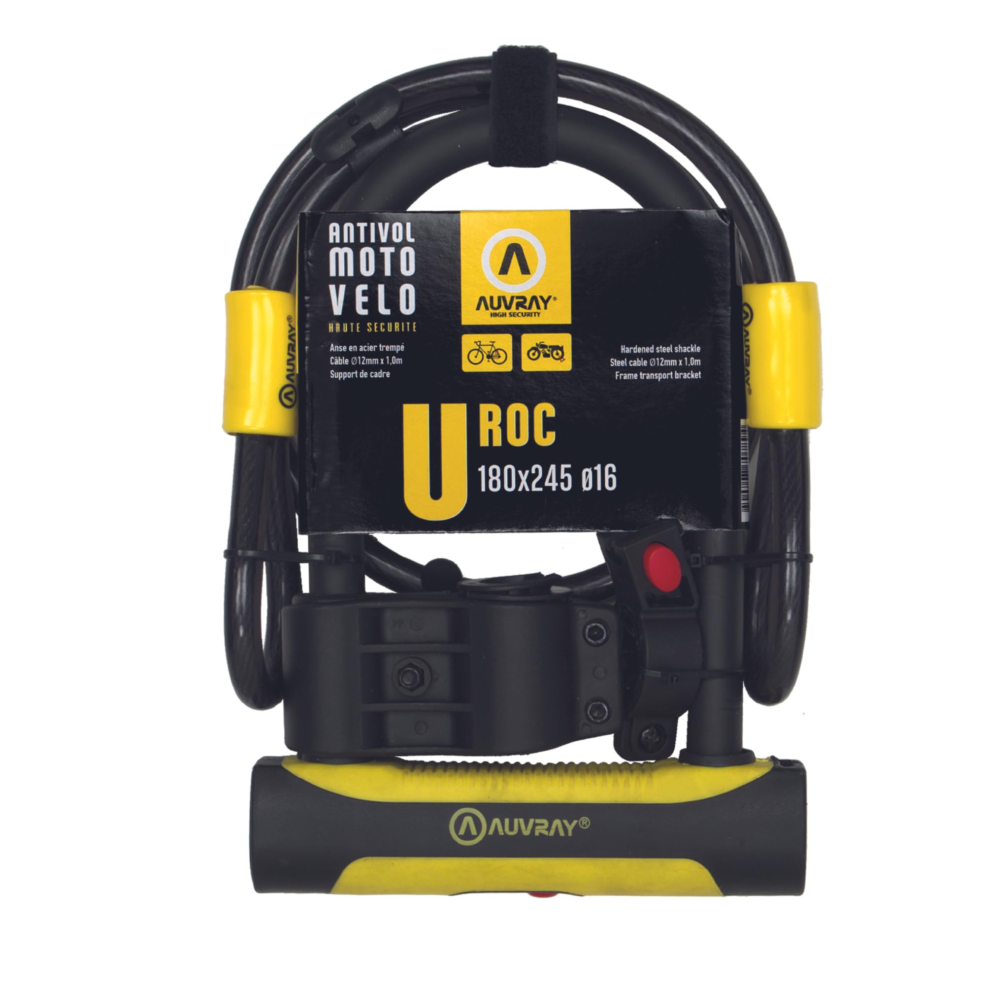 Auvray U ROC Anti-Theft Cable (Artist Certified) 180 x 245 mm Diameter 14 cm Black One Size