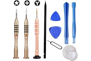 ESDABEM Cell Phone Repair Tool Kit - Screwdriver Set Kit 0.6mm Y Tri-Point, 0.8mm Pentalobe, 1.5mm Phillips with Magnetizer/Demagnetizer Opening Pry Tools Compatible with iPhone 7/7Plus/X/8/8 Plus/12 etc