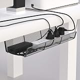 Univivi 2pk Under Desk Cable Management Tray Metal Wire Basket Organizer Black view 5