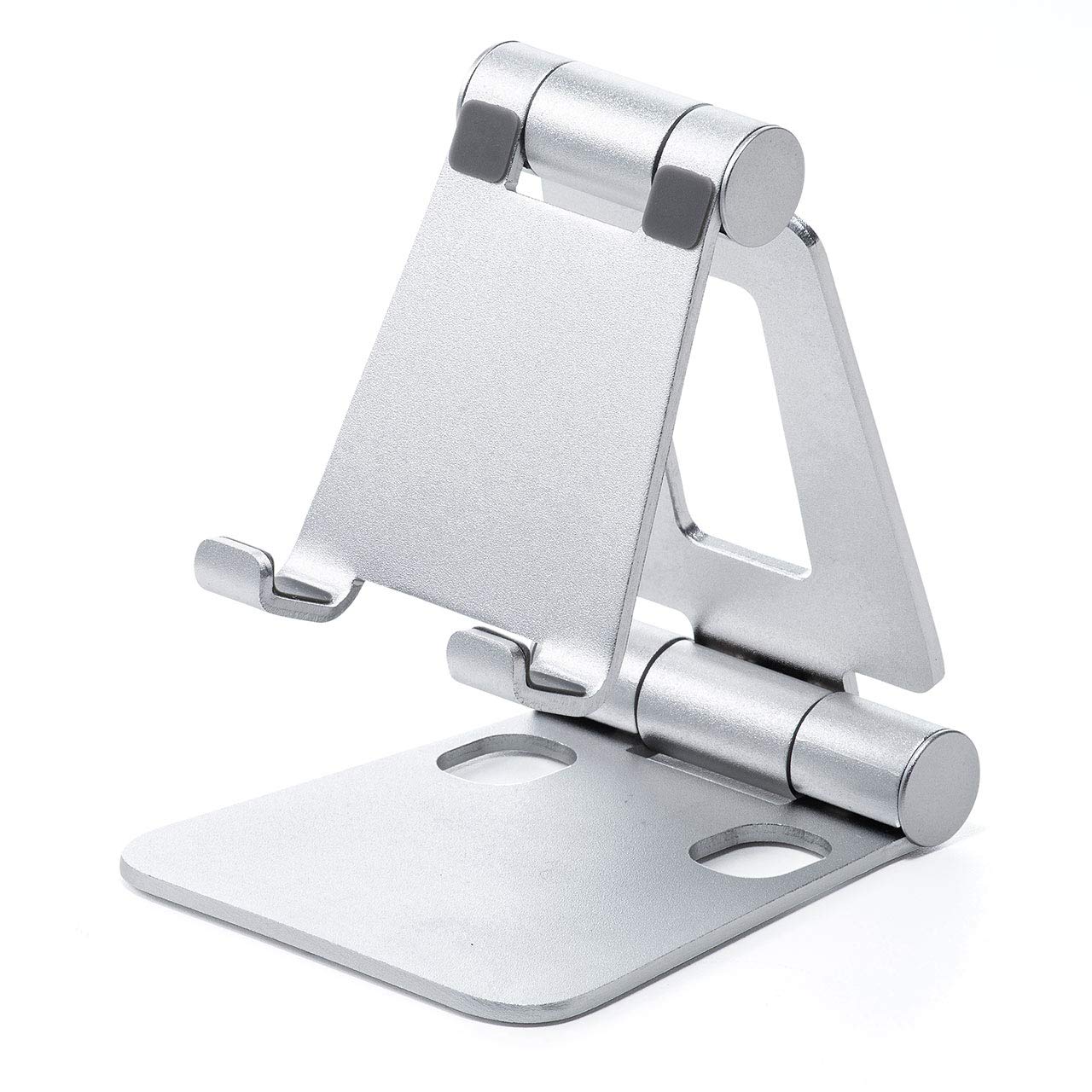 サンワダイレクト スマホスタンド 折りたたみ アルミ 無段階角度調整 iPhone Nintendo Switch 対応 シルバー 200-STN036商品画像