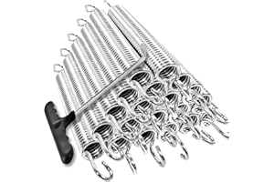PARTYSAVING |20 Pack| / |40 Pack| 7" Silver Trampoline Spring Galvanized Steel Replacement with Free T-Hook for Skywalker, JumpKing, Upperbounce, Skybound