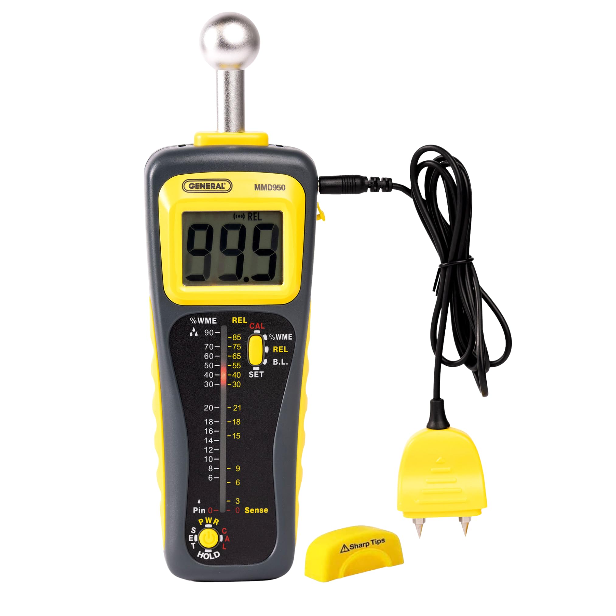 Photo 1 of General Tools Moisture Meter MMD950 - Humidity Sensor - Pin Type / Pinless Device - Spherical Sensor