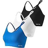 Botel Sports Bras for Women 3 Pack, Adjustable Straps Yoga Workout Bra Comfortable Medium Supportive