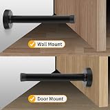 KOLAKO 6 Inch Black Door Stop Brushed Stainless Steel Wall Mounted Heavy Duty view 5