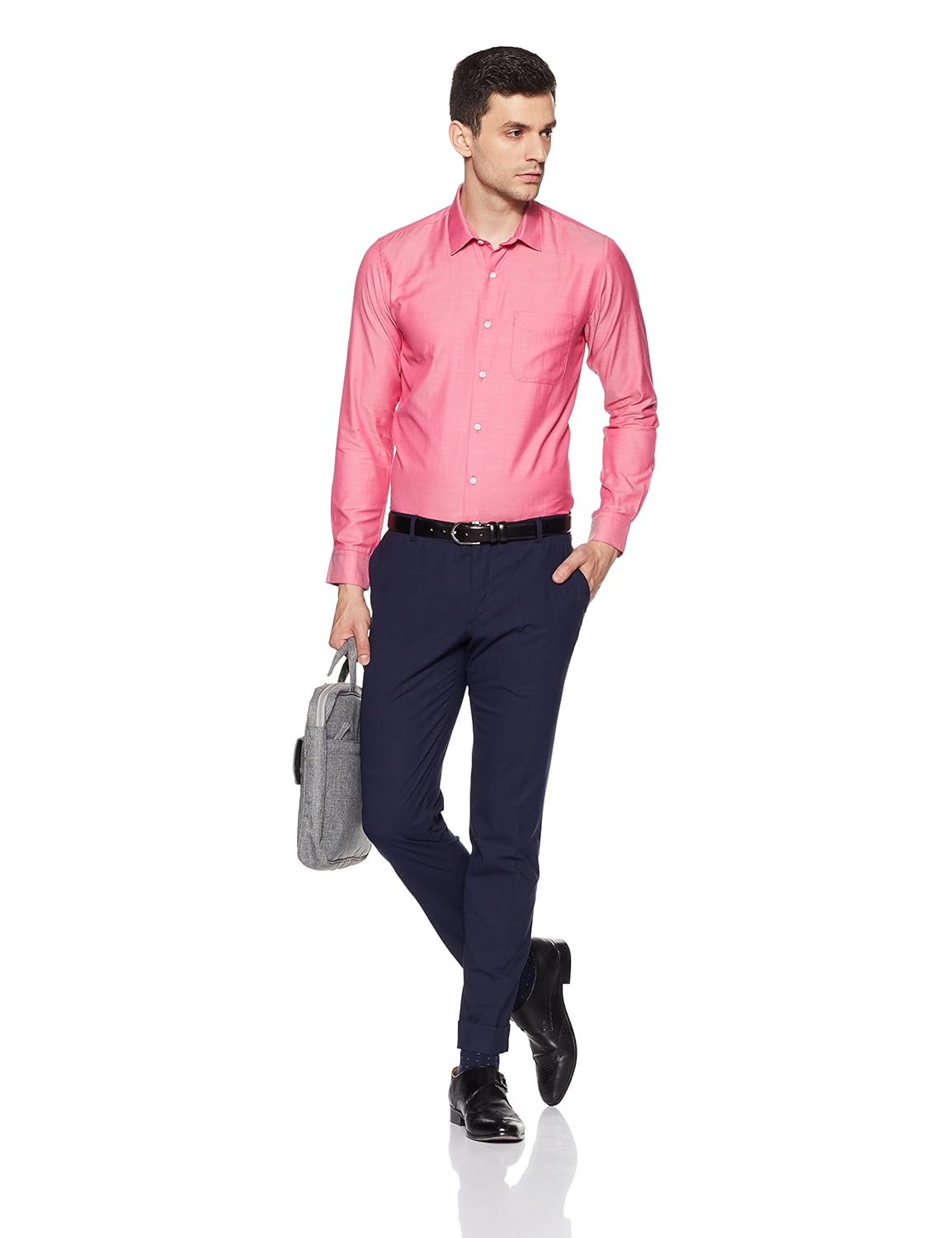 peter england men's plain slim fit formal shirt