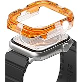 Ringke Fusion Bumper for Apple Watch Series 9, 8, 7 (45 mm), SE 3, 2, 1 (44 mm) Case, Dual Layer Protective Cover - Neon Orange