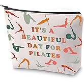 ZJXHPO Pilates Lover Coach Trainer Appreciation Makeup Bag With Zipper Yoga Gift It's A Beautiful Day For Pilates