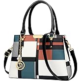 KKXIU 3 Zippered Compartments Purses and Handbags for Women Top Handle Satchel Shoulder Ladies Bags