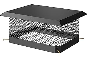 13"X9" Chimney Cap with Spark Arrestor - Galvanized Steel Single Flue Cover, Bolt-on Weatherproof Hood for Clay Tile, Rain & 