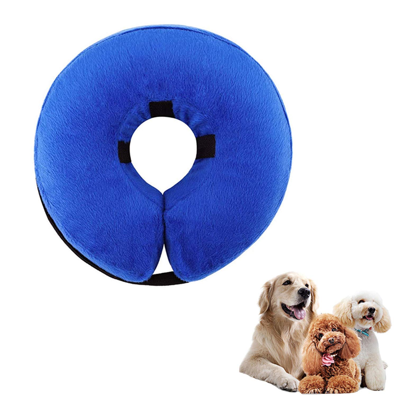 THAIN Soft Dog Recovery Protective Collar After Surgery - Inflatable Cone for Dogs and Cats - Adjustable Washable Elizabethan (XL)