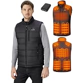 Sevdiea Men&rsquo;s Heated Vest with Battery Pack Included 16000mAh 7.4V, Warming Heated Vest for Men, Heating Vests for Cycling