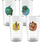 Tervis Vintage Florida Collection Made in USA Double Walled Insulated Tumbler Travel Cup Keeps Drinks Cold & Hot, 16oz - 4pk, Assorted