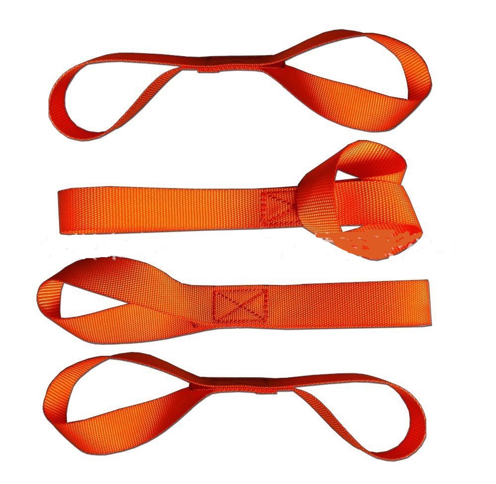 Coepoch 12" (Pack of 4) Solid Heavy Duty Eagle Soft Loops Tie-Downs Cargo Straps 4800 Lbs Workload,2272Lb Break Strength Lab Tested For Towing ATV UTV Motorcycle … (Orange)