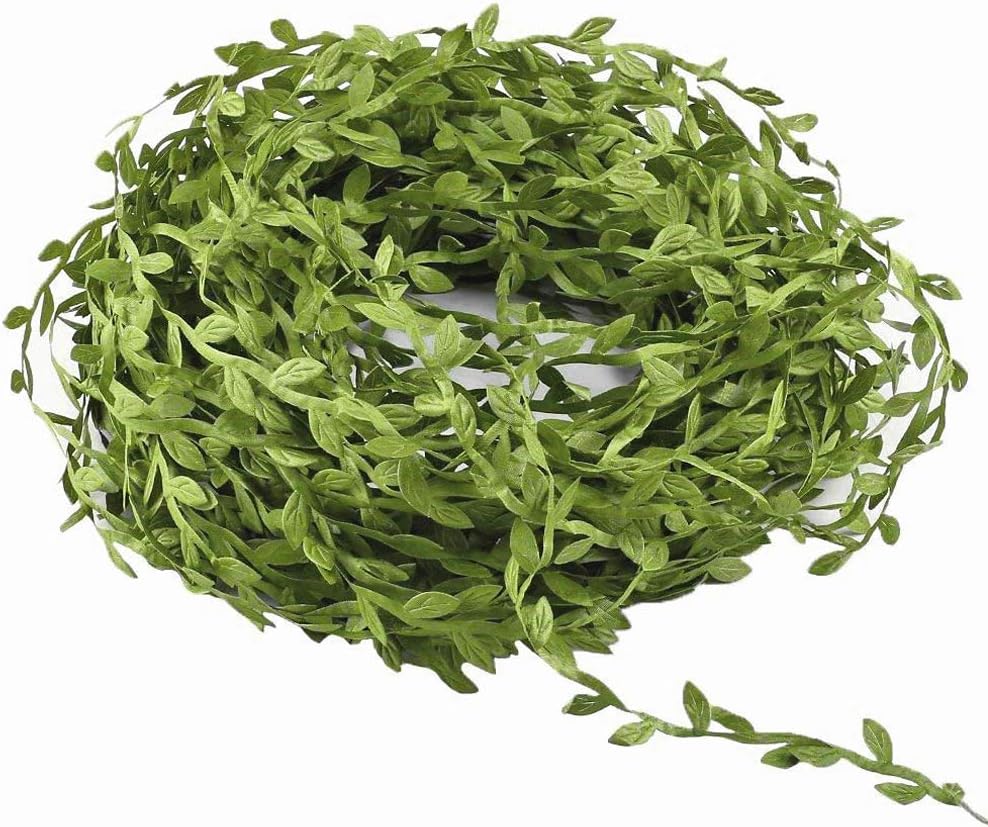 262 Ft Artificial Vines,Artificial Eucalyptus Leaf Garland Fake Hanging Plants Leaves DIY Wreath Foliage Green Leaves Ribbon Decorative Wreath Accessory Wedding Wall Crafts Party Décor