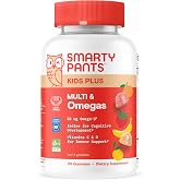 SmartyPants Kids Multivitamin Gummies, Vitamin D &amp; C, Omega 3, Zinc, 60 Ct | Vitamins B12, B6, A, K, Biotin, Iodine, Gluten Free, Clean Label, 30 Day Supply