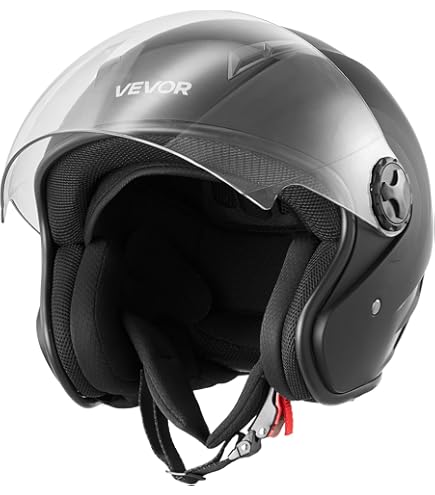 1STORM Motorcycle Scooter Bike Open FACE/Half FACE Helmet Classic Glossy Silver : Automotive