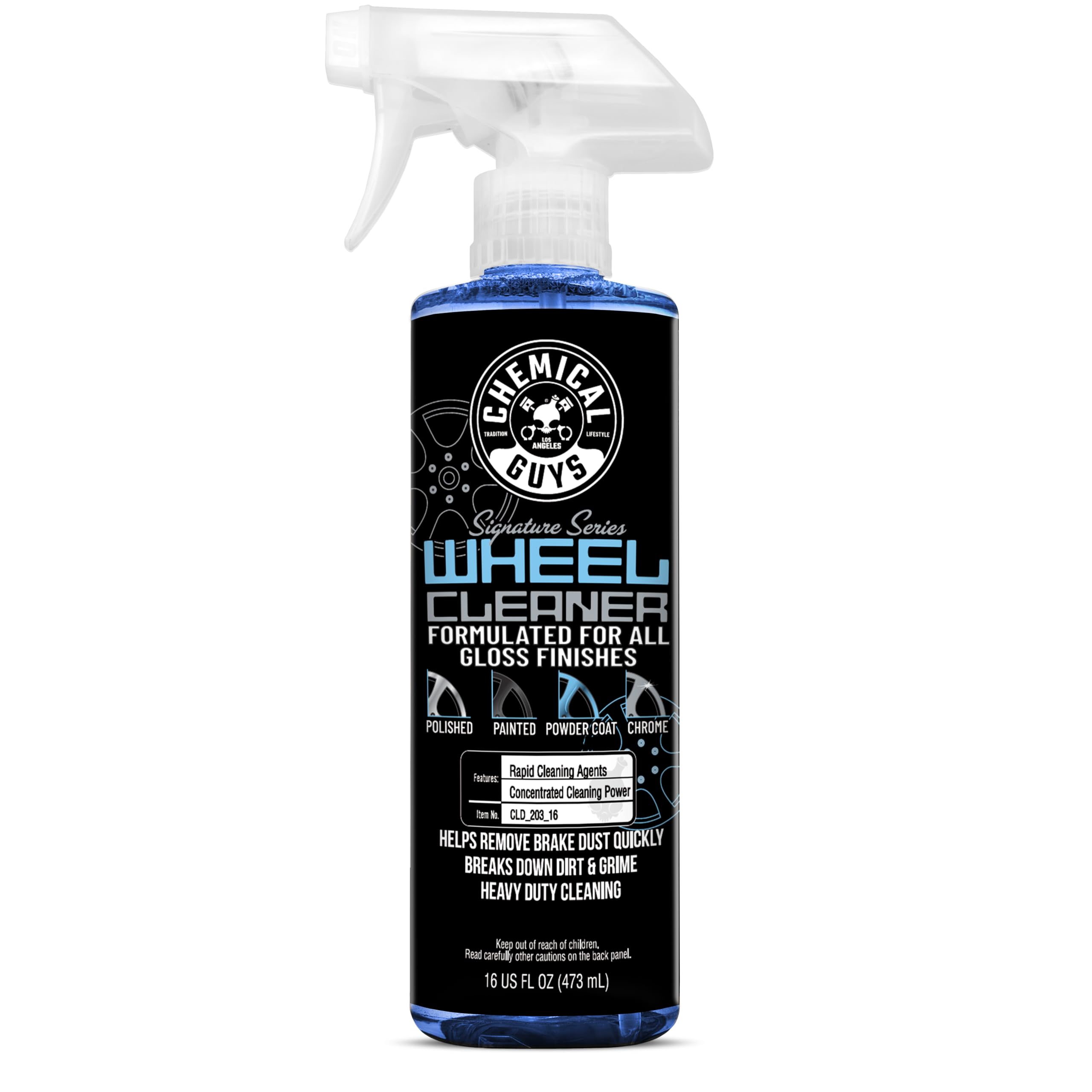 Chemical Guys Signature Series Wheel Cleaner - Safe for Gloss Finishes, Chrome, Painted, Powder-Coated, and Clear-Coated Wheels - Removes Brake Dust and Road Grime - 16 oz