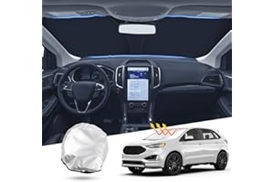 T TGBROS Windshield Sun Shade Custom Fit for 2015-2023 2024 Ford Edge Accessories Foldable Sun Shield Reflective Polyester Sun Visor Cover Block Heat and Sun Protection