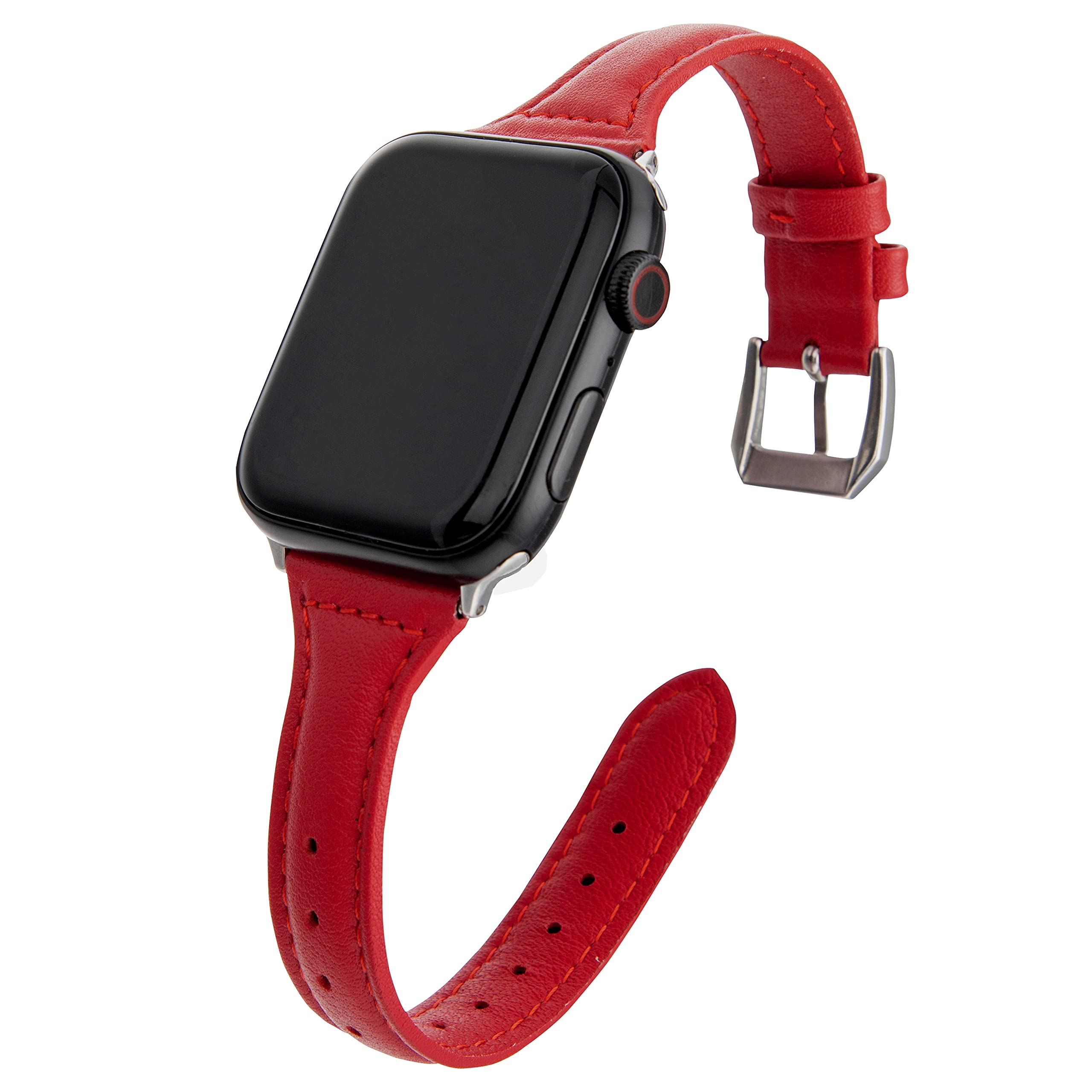 SEURE Leather Band Compatible with Apple Watch Strap 38mm 40mm 41mm 42mm 44mm 45mm,Women Men slim soft Bracelet Wristband for Series 8/7/6/5/4/3/2/1/SE โ image 1