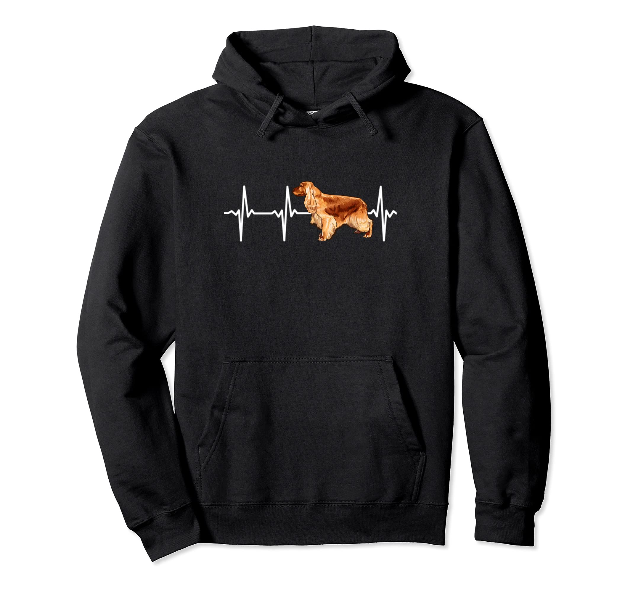 English Cocker Spaniel Heartbeat Love My Dog Pullover Hoodie