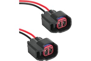 RACOONA 2PCS Fuel Injector Pigtail Connector,EV6 EV14 Injector Connector,Car Accessories Fuel Injector Connector with Wire,Pigtail Harness Socket Plug Wire,Compatible with Most Cars,SUVs,Trucks