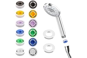 SLIVERDEW 12pcs Shower Flow Reducer Limiter, Shower Head Flow Restrictor Water Saver Low Flow Water Pressure Water Saving Shower Head Adapter for Handheld Shower 1.2 1.5 1.8 2.0 2.5 3.0 GPM