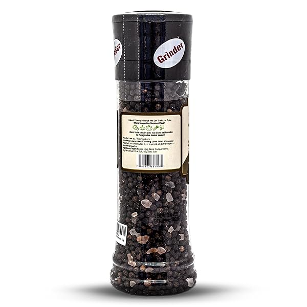 BUDDHA SPICES INC. HIMALIAN PINK SALT AND SEA SALT WITH BLACK PEPPERCORNS – 225G