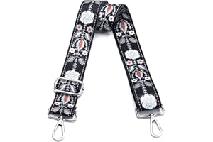 LVYOUME Wide Purse Strap Adjustable Replacement Crossbody Bag Strap Silver Hardware Shoulder Straps