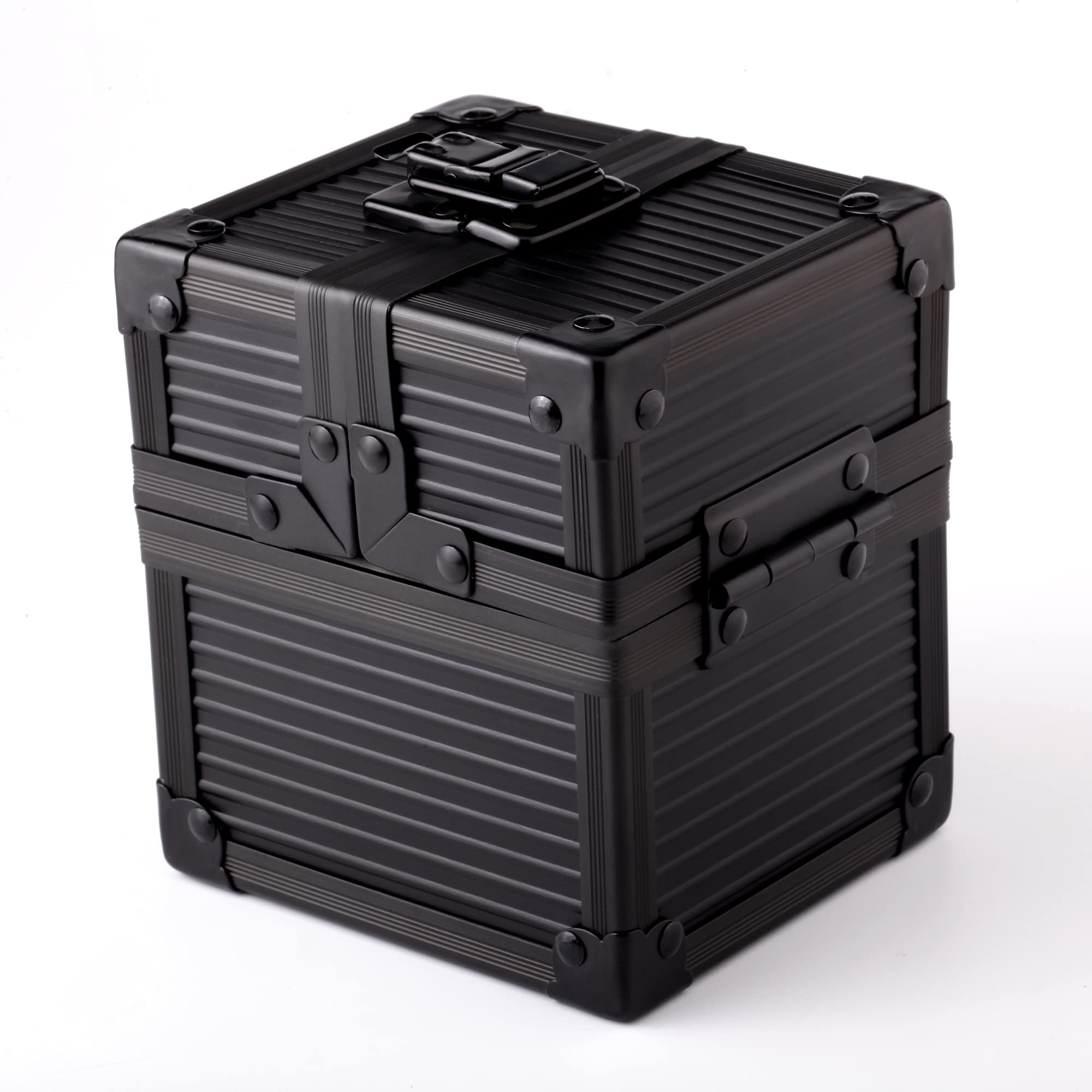 KakapopoTCG Black Metal Deck Box Cube for Deck Protector storage Trading Cards TCG Sleeve MTG Magic FaB YGO EDH Commander Toploader PTCG Dice Box