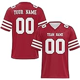 Custom Football Jersey Personalized Team Sports Uniform with Name & Number, Practice Shirt for Men Women Youth Kids