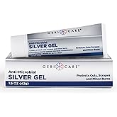 Antimicrobial Silver Gel By GeriCare| Wound Care Cream For Cuts Scrapes Minor Burns| Natural Topical Skin Healing Ointment| 55PPM Colloidal Silver Gel For Wound Dressing |Long-Lasting Protection|1.5oz