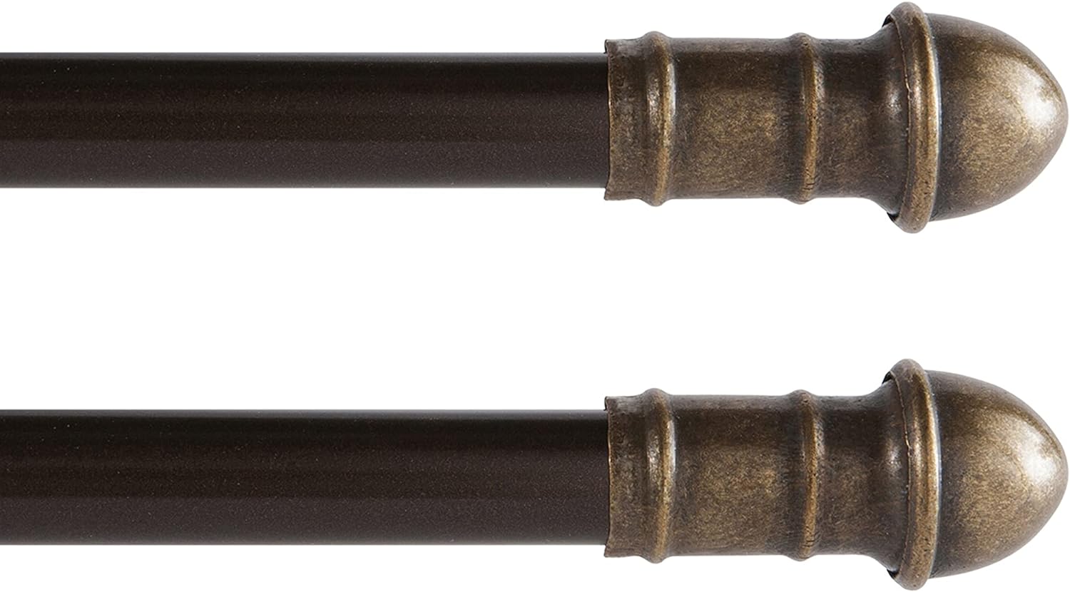 Window Treatment Hardware - Interior Living 28-48 in. Adjustable Petite Café Curtain Rod, 2-Pack, 7/16 in. Diameter, Bronze