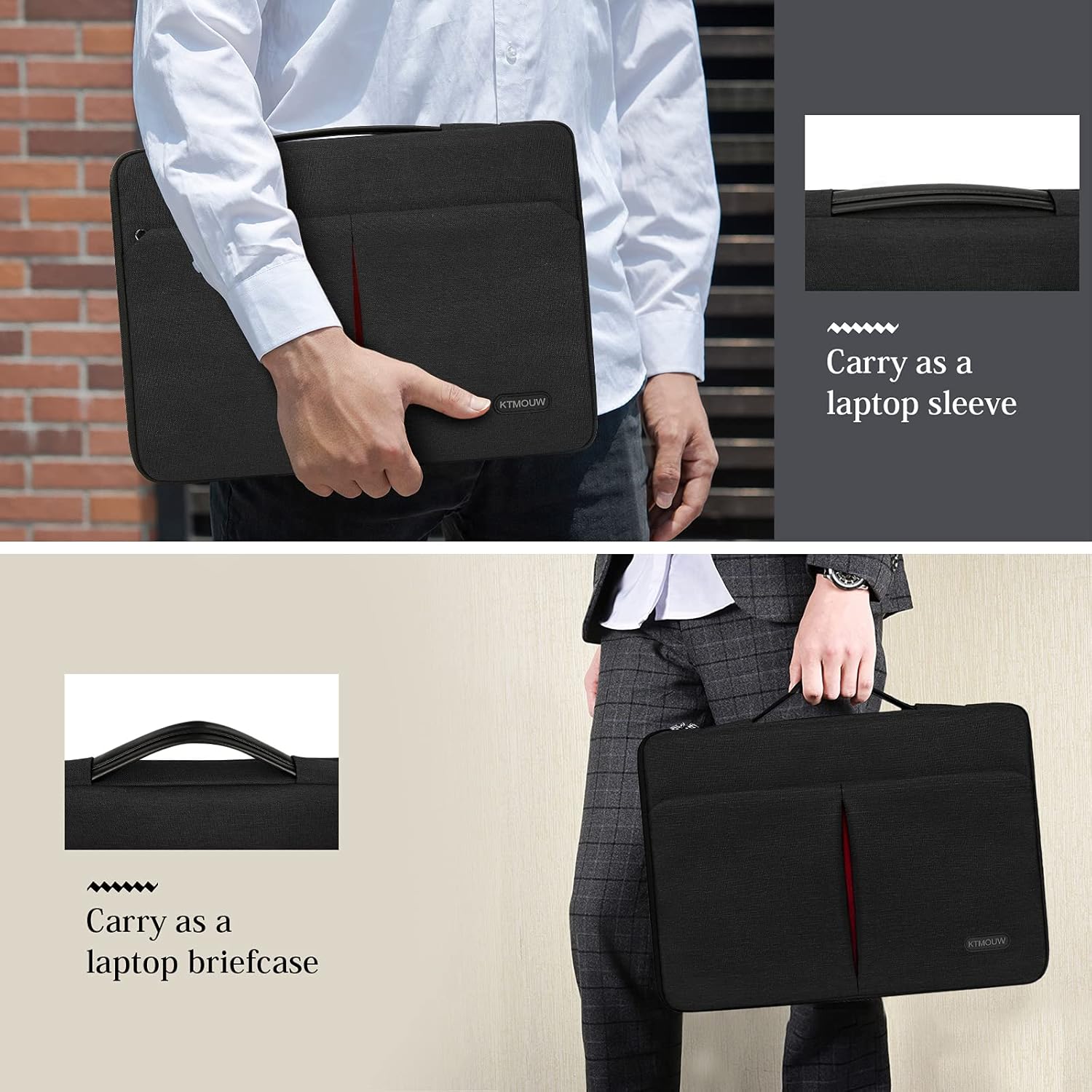 Laptop Sleeve Case 13-14 Inch Waterproof Portable Handle Laptop Case 360 Protective Laptop Work Briefcase Bag Compatible with 13" MacBook Air/Pro, 13-14 inch Acer/ASUS/HP/Lenovo/Dell Notebook, Black