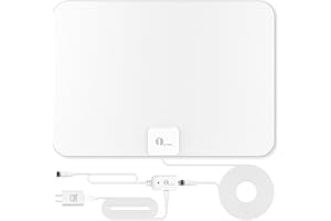 1byone [Latest 2020] Amplified HD Digital TV Antenna 50 Miles Range, Support 4K 1080p Freeview Local Channels for All Televis