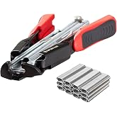 Spurtar Hog Ring Pliers Kit with 1200pcs 0.8'' Auto Feed Hog Rings | Spring-Loaded for Chicken Wire, Animal Fencing and Caging, Poultry Netting, Seat Covers, Upholstery, DIY Projects