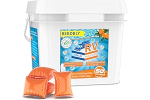 BEBOBLY RV Toilet Treatment Drop Ins, Extra Strength Septic Tank Treatment & Cleaner, Waste Breakdown/Odor Control, RV Black 