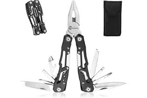 Multitool Pliers 13 in 1, Stainless Steel Multi Tool Pliers Pocket Knife with Safety Lock for Camping Survival Hiking DIY Gif