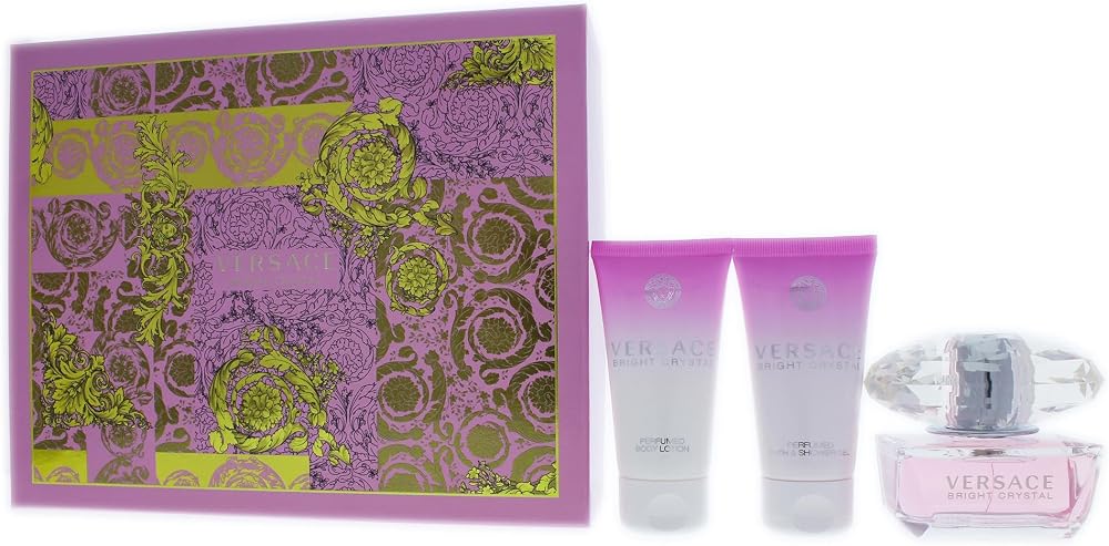 Versace Bright Crystal Women 3 Pc Gift Set 1.7oz EDT Spray Shower Gel Lotion