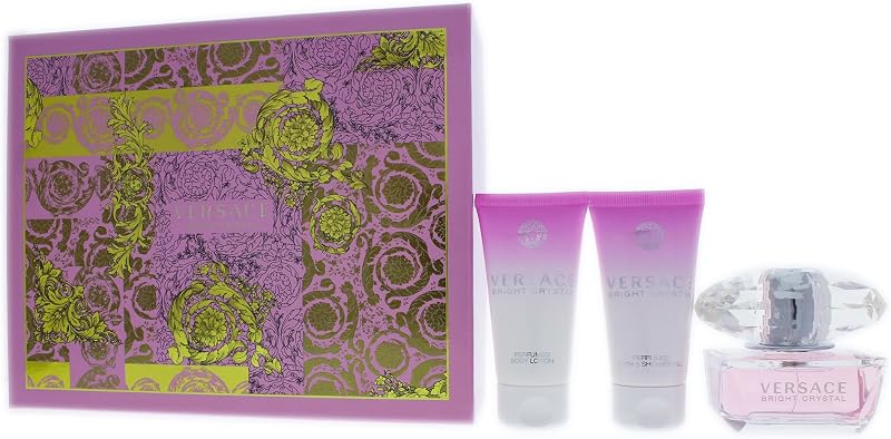 Versace Bright Crystal Women 3 Pc Gift Set 1.7oz EDT Spray Shower Gel Lotion