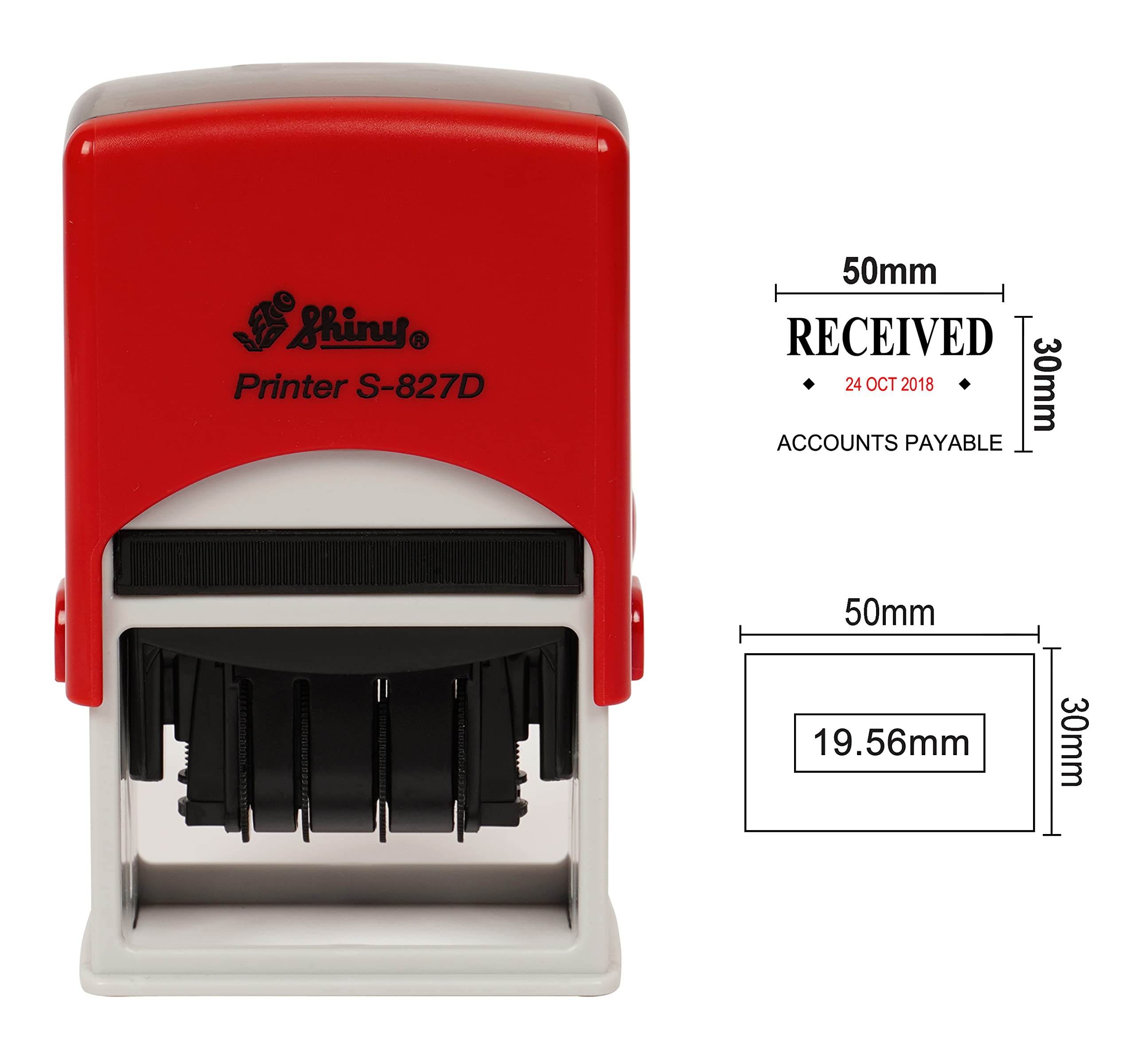 Self Inking Shiny Date Stamp with Received & Accounts Payable Ofiice Stationery Rubber Stamper S-827D