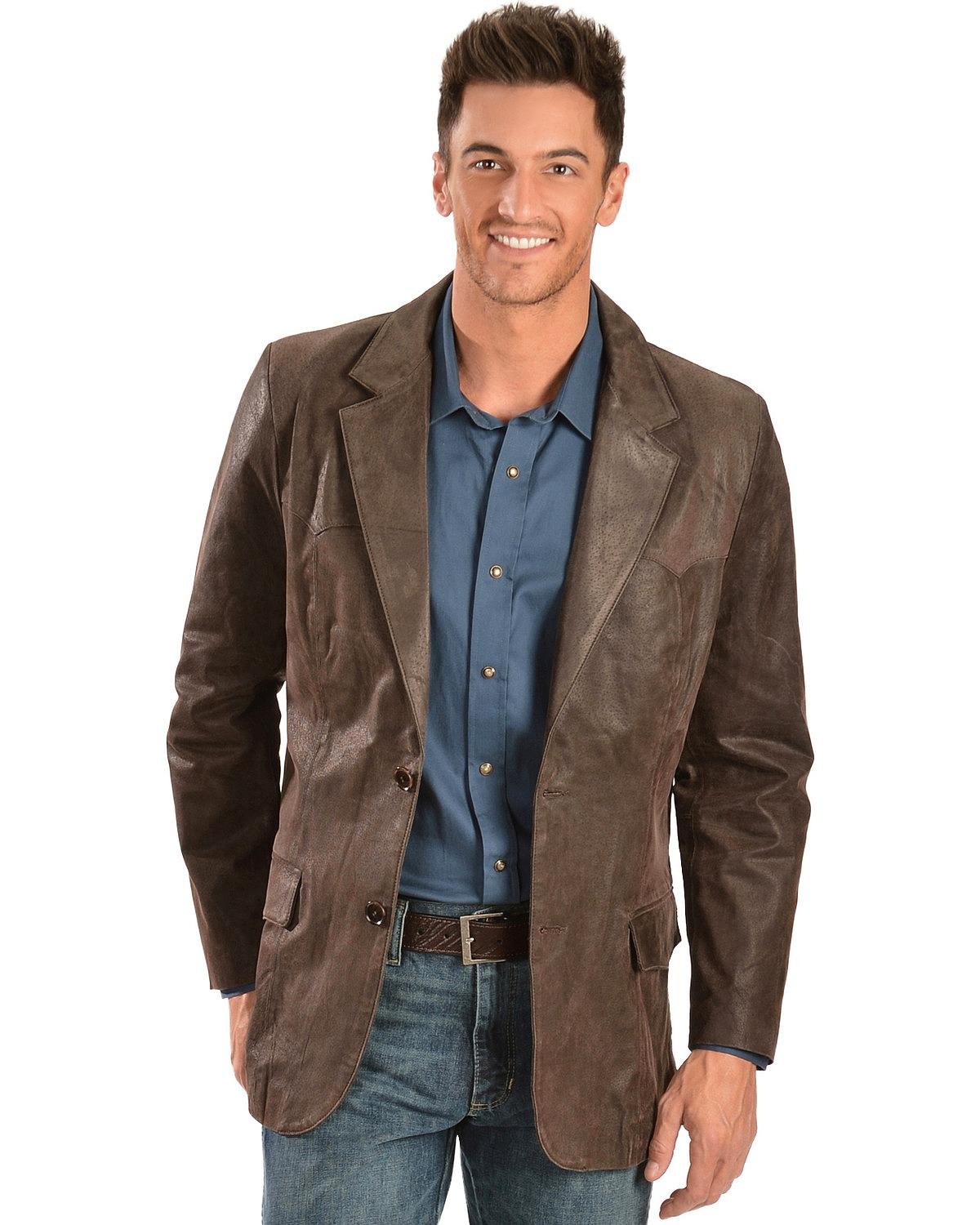 Western leather blazer Clearance