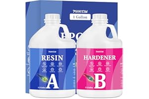 FUHITIM Epoxy Resin 1 Gallon - Crystal Clear Epoxy Resin Kit - Self-Leveling, High-Glossy, No Yellowing, No Bubbles, Perfect for Crafts, Table Tops, DIY 1:1 Ratio