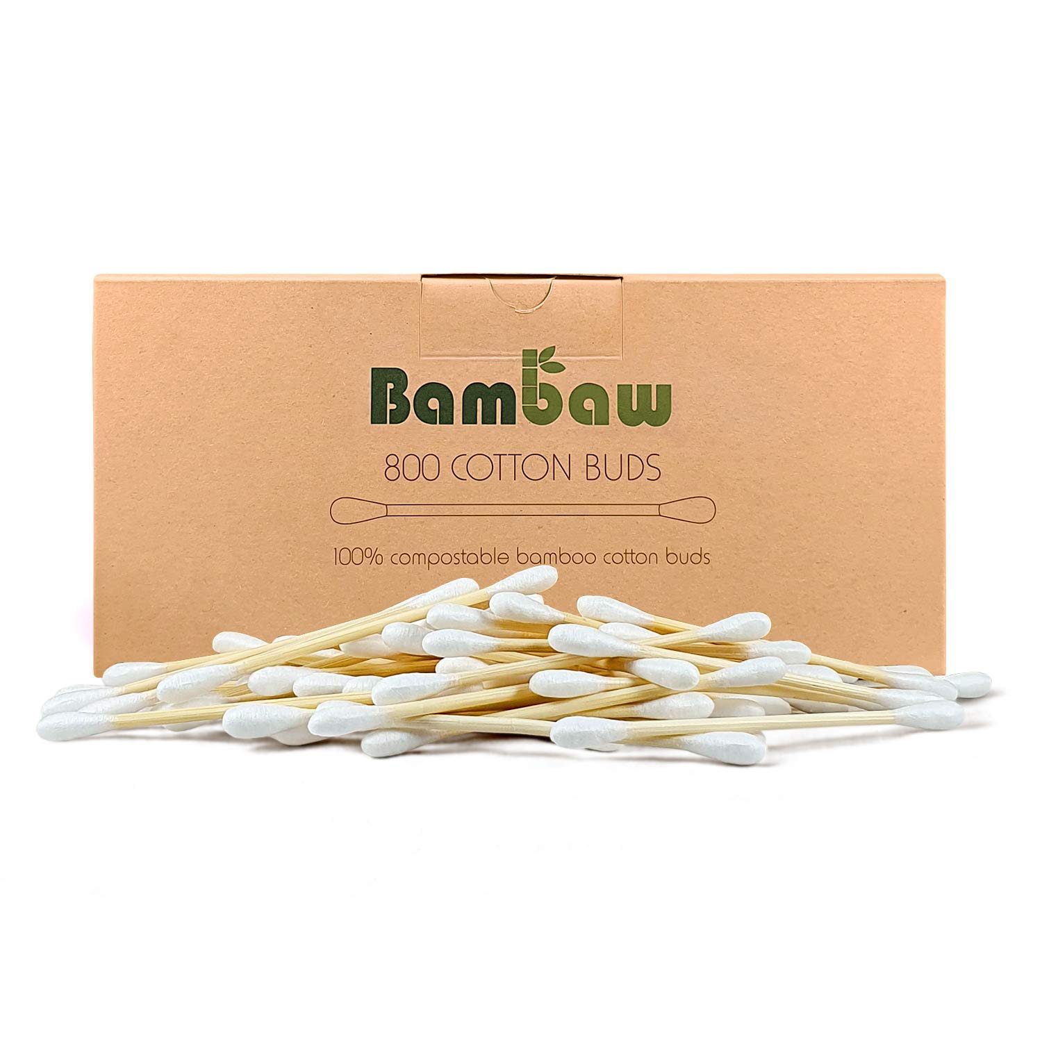 800 Bamboo Cotton Buds | Ear Sticks | Cotton Swab | Wooden Cotton Bud | Eco Friendly Cotton Buds| Ear Buds Cotton | Biodegradable Cotton Buds | Bamboo Earbuds | Wooden Ear Buds | Bambaw