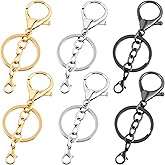 SmallCat 6 Pcs Lobster Claw Clasps for Keychains, Metal Lobster Clasp Keychain, Keychain Making Kit, Key Chain Rings for Crafts, Jewelry Making (3 Styles)